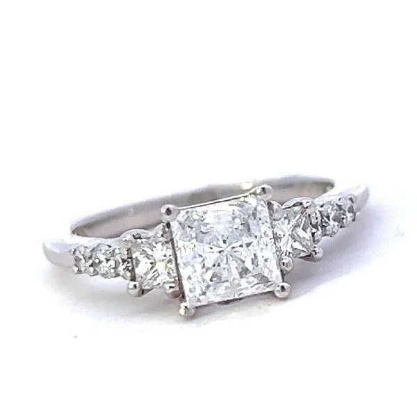 Women’s engagement rings with large diamonds-Princess 3-Stone Diamond Engagement Ring