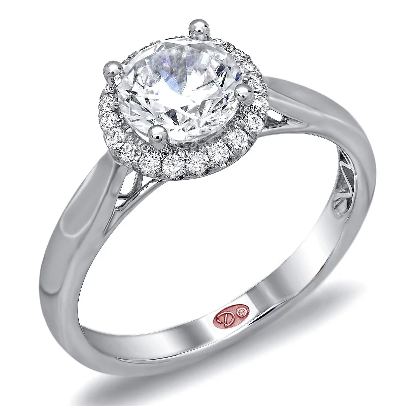 Women’s platinum diamond engagement rings-Diamond Halo Engagement Ring