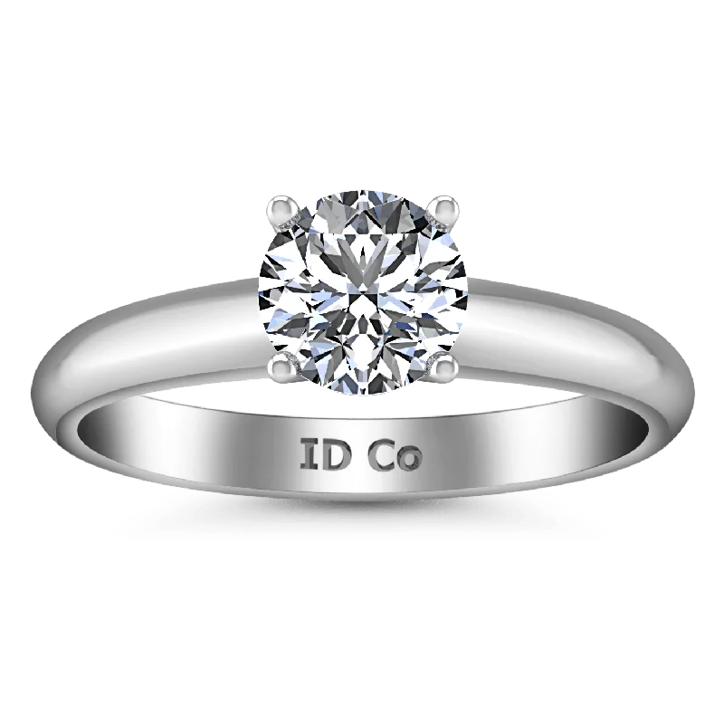 Women’s engagement rings with custom designs-Round Diamond Solitaire Engagement Ring Carys 14K White Gold