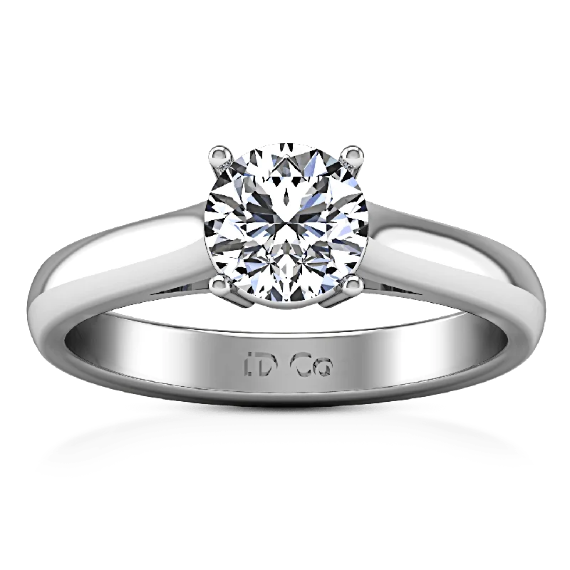 Women’s engagement rings with dazzling diamonds-Round Diamond Solitaire Engagement Ring Chiara 14K White Gold