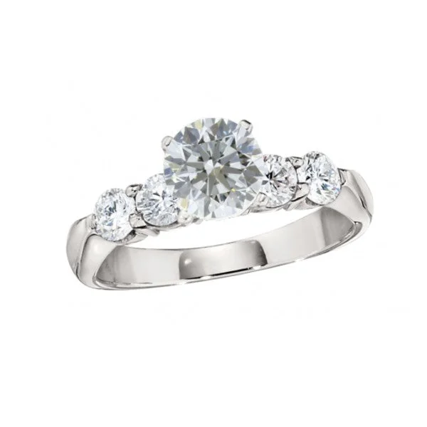 Women’s engagement rings with curved bands-Side Stone Diamond Engagement Ring