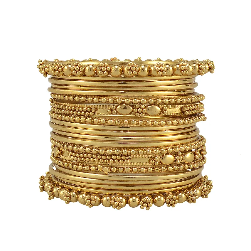 Women’s chic bangle-Gold-Plated Alloy Gold Trendy Bangle Set - The Pari