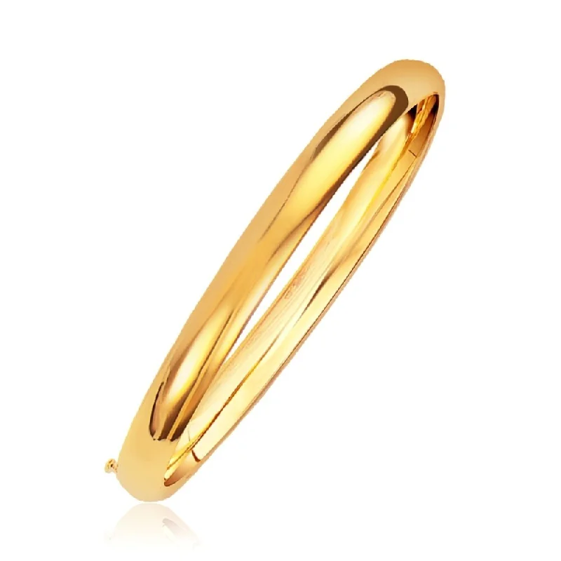 Women’s gold-plated bracelet-Classic Bangle in 14k Yellow Gold (6.0mm)