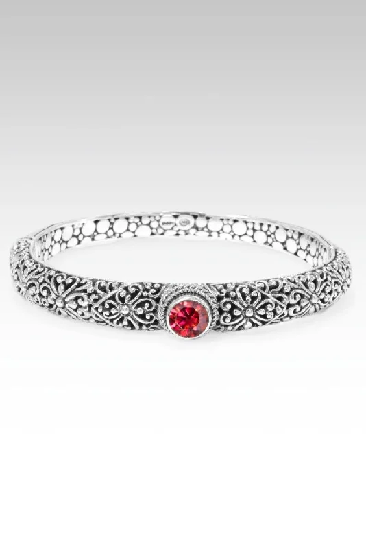 Women’s eco-friendly bracelet-Grace Upon Grace Bangle™ in Red Velvet Mystic Moissanite