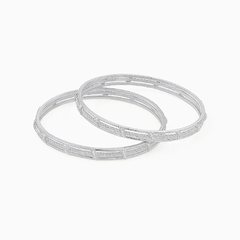 Women’s engraved bangle-Traditional Design Silver Bangle