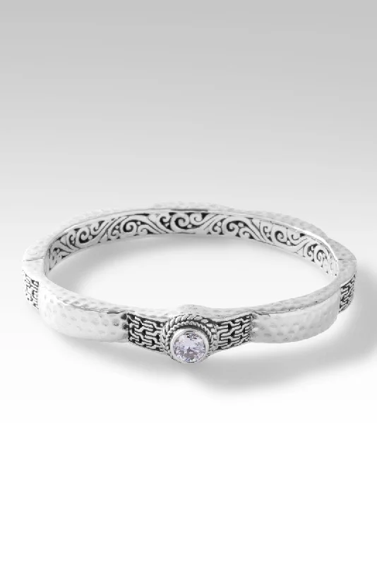 Women’s cuff bangle-Cultivate Kindness Bangle™ in Moissanite