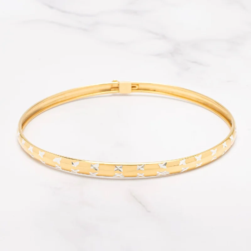 Women’s bracelet with diamonds-Victoria Townsend Gold over Sterling Silver Classic Bangle