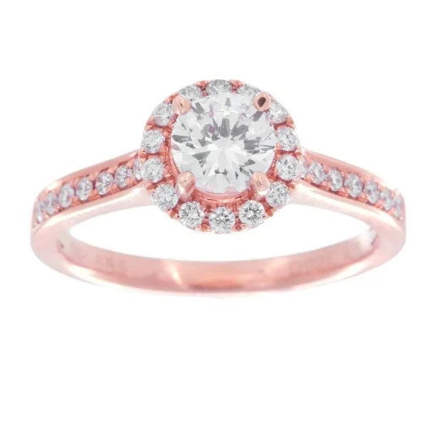 Women’s engagement rings with peridot-Rose Gold Halo Diamond Engagement Ring