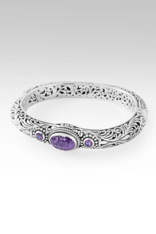 Women’s gold-plated bracelet-Everything I Need Bangle™ in Amethyst