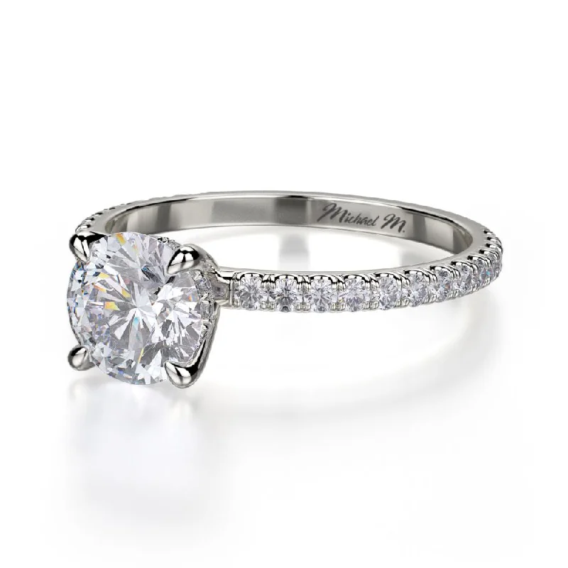 Women’s halo engagement rings-MICHAEL M Crown Engagement Ring