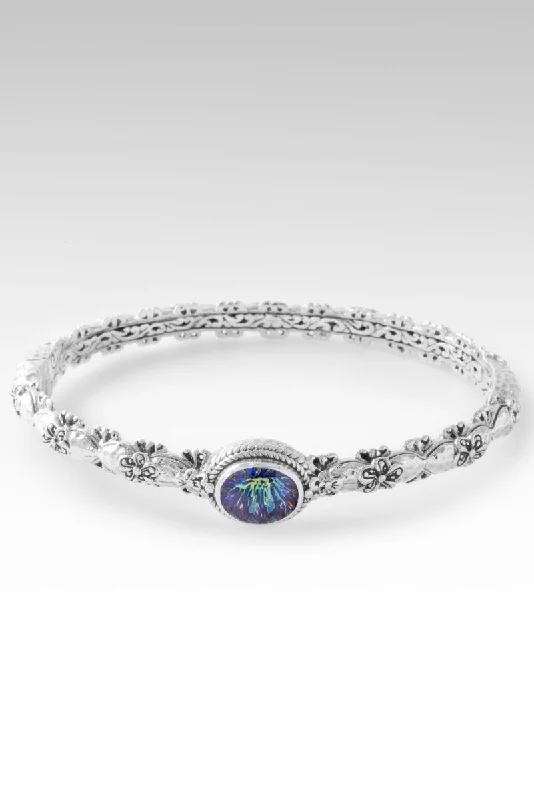 Women’s sterling silver bracelet-Bloom with Kindness Bangle™ in Moonlight™ Mystic Quartz