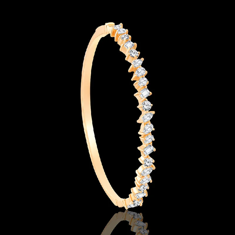 Women’s holiday bracelet-ACASO Bangle with array of diamond shapes coming together to create a statement piece  - I-BC041X